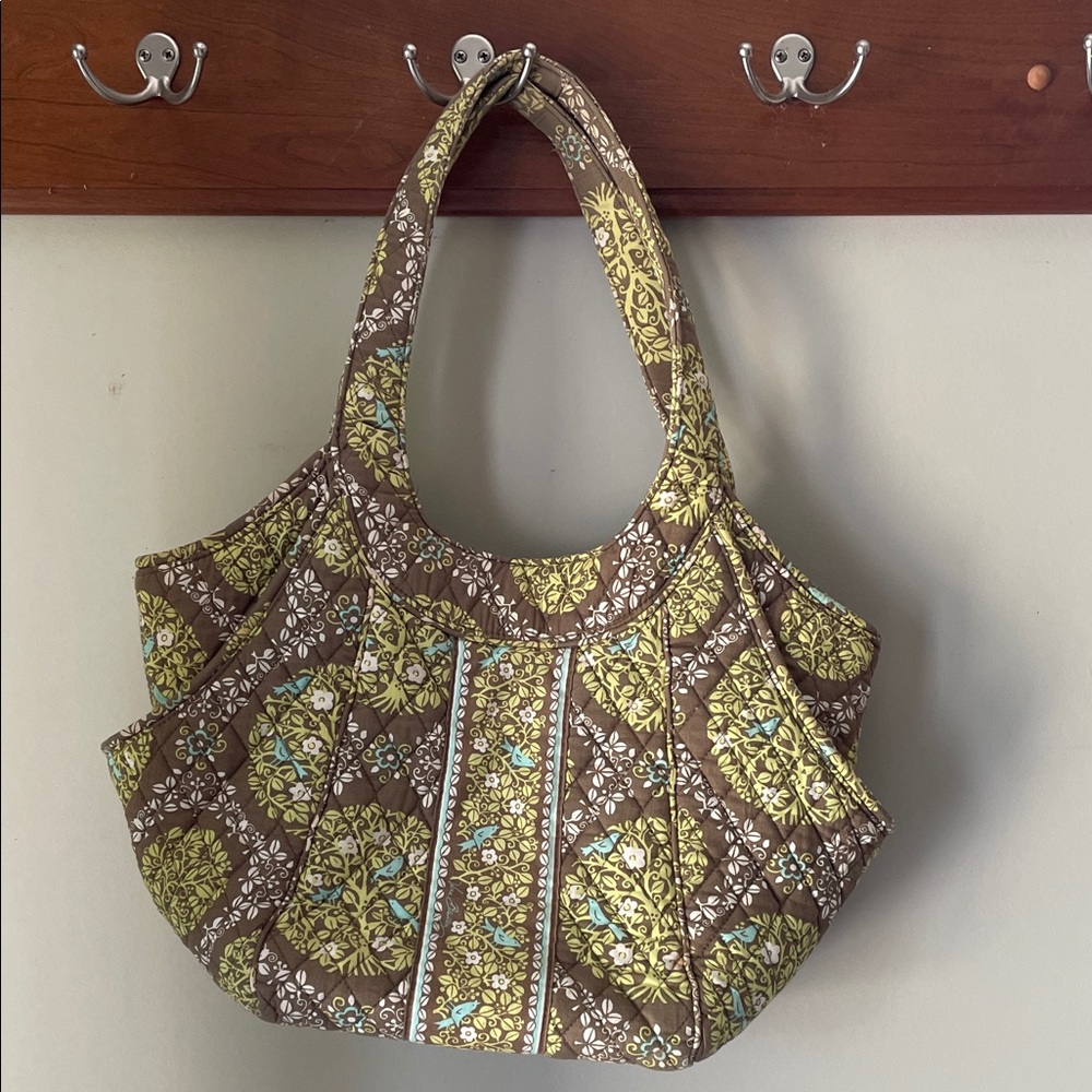 Floral Brown and Green Women's Bag